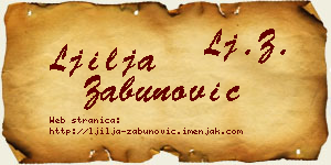 Ljilja Zabunović vizit kartica